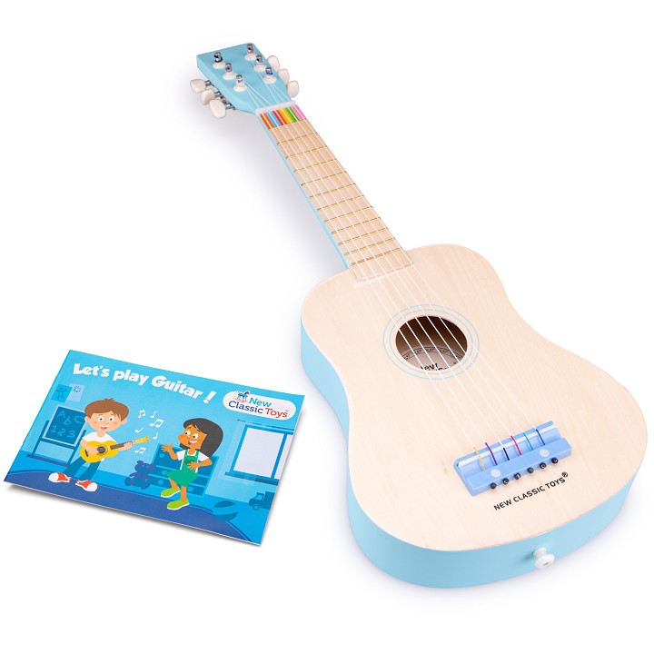 Toy guitar deluxe - natural/blue